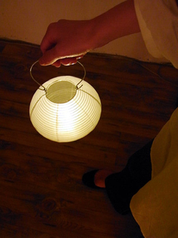 Fores Handmade Japanese Washi Paper Table LED Lantern Lamp - Maru (Circle)