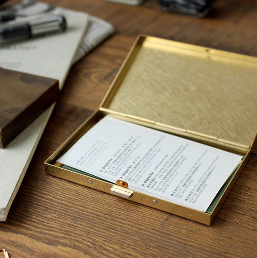 Picus Rust and Solid Brass Box Business Card Case