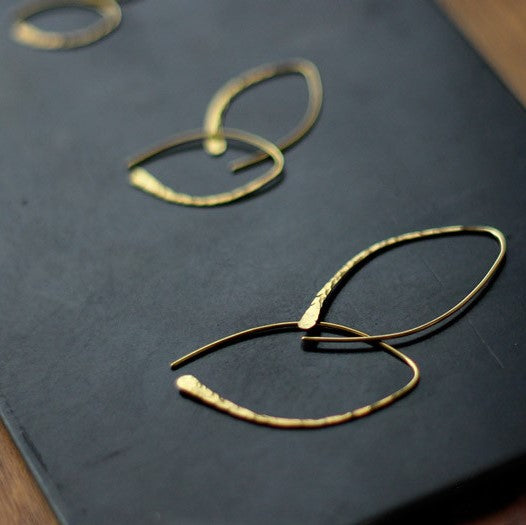 Ro-Ji Kuni Accessories Handmade Oval Brass Earring