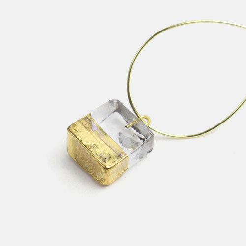 Sorte Glass Jewelry Handmade Glass Gold Mix Hoop Earring SGJ-011SQ