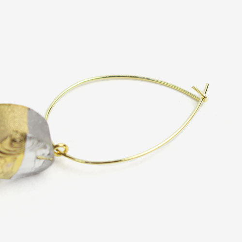 Sorte Glass Jewelry Handmade Glass Gold Mix Hoop Earring SGJ-011CI
