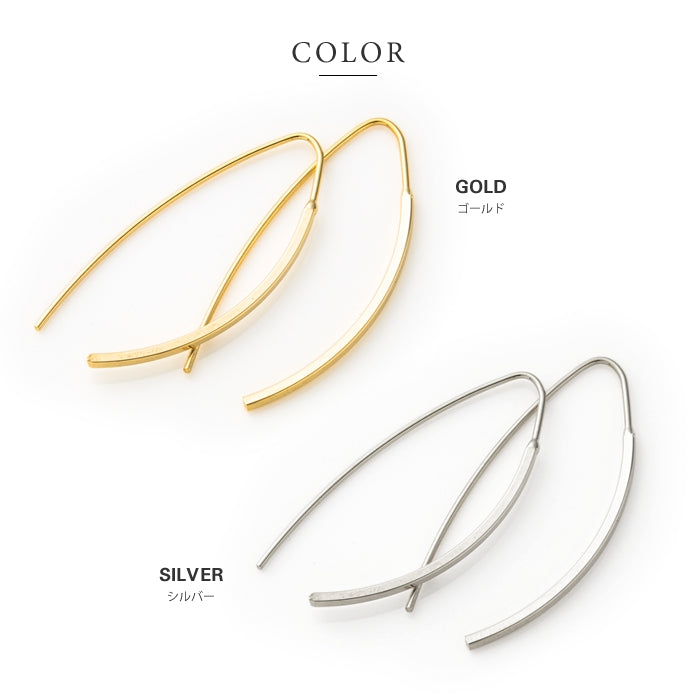 Earrings Hook Bar Long Chain 18k Coating Gold Silver Elegant Casual