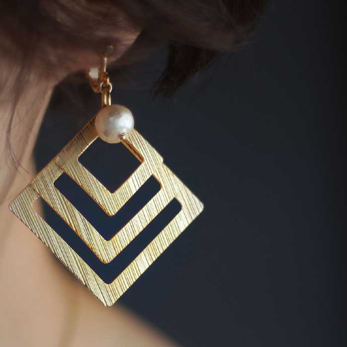 Access earrings Cotton pearl gold accessories Original adult Fashionable antiqua Antica