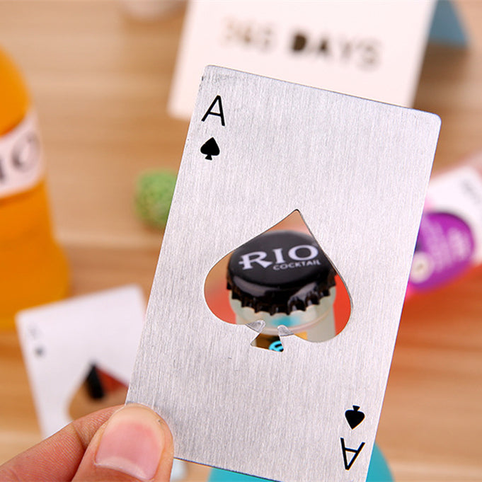 Innovative Stainless Poker Cards Beer Bottle Opener